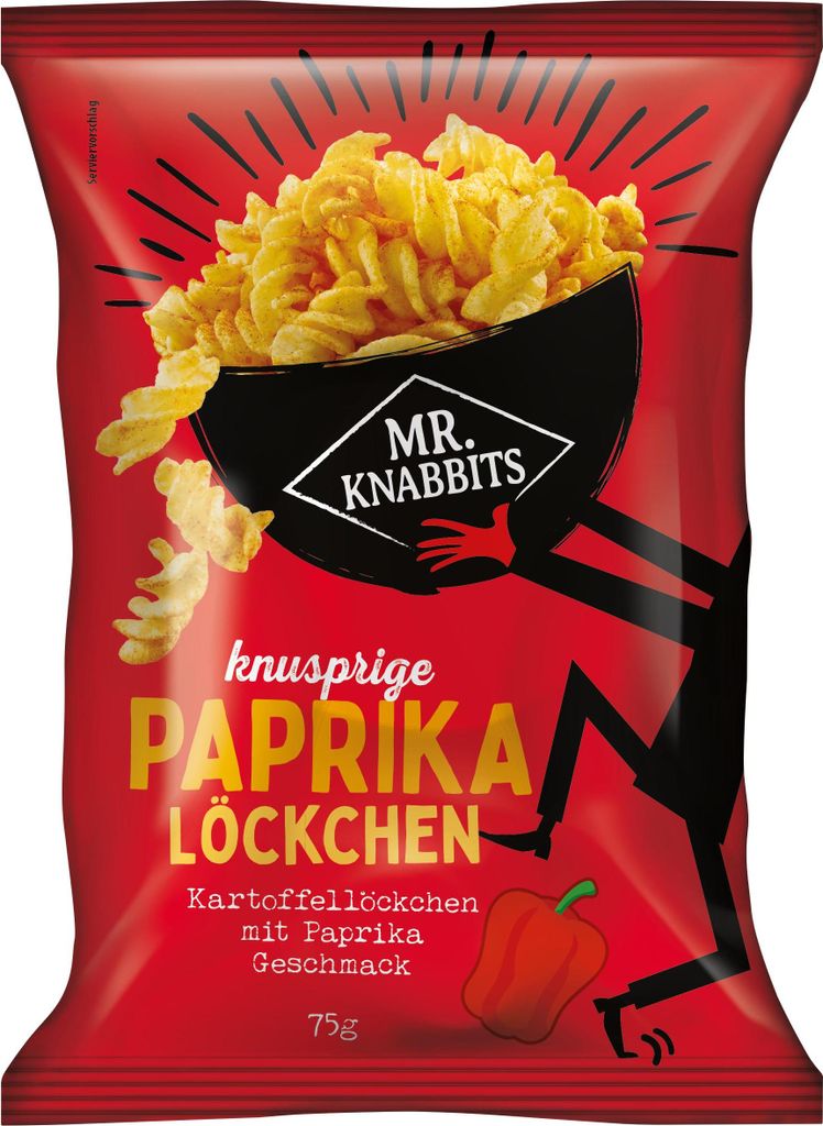 Mr. Knabbits Knusprige Paprika Löckchen 75g Produktbild 