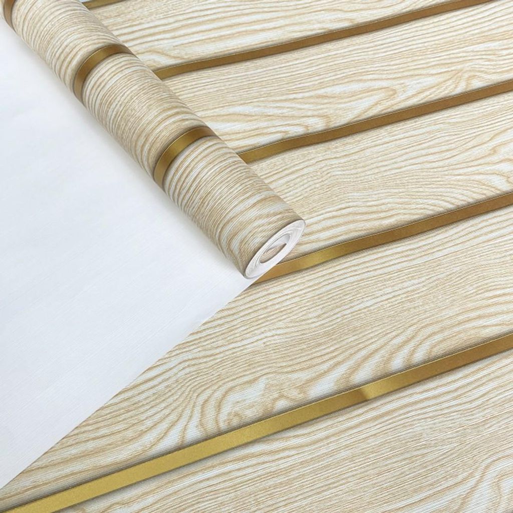 RHP Tapete Holzoptik 3D – Wandpaneel Design, moderne Lamellenwand im Skandi Look, Natur Optik, Holzwand Effekt, 0,53 x 10,05 m 970701