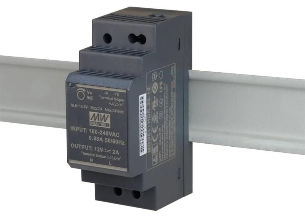 HDR Alimentation pour rail DIN 30W 2.0A 85-264V AC Image du produit 