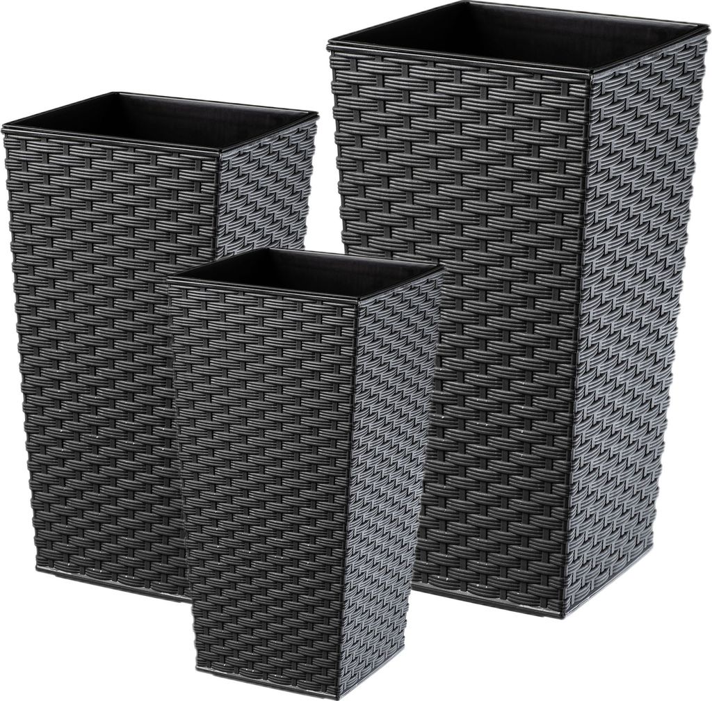 Set di vasi da fiori in rattan KADAX "Pesaro", vaso da Immagine del prodotto 
