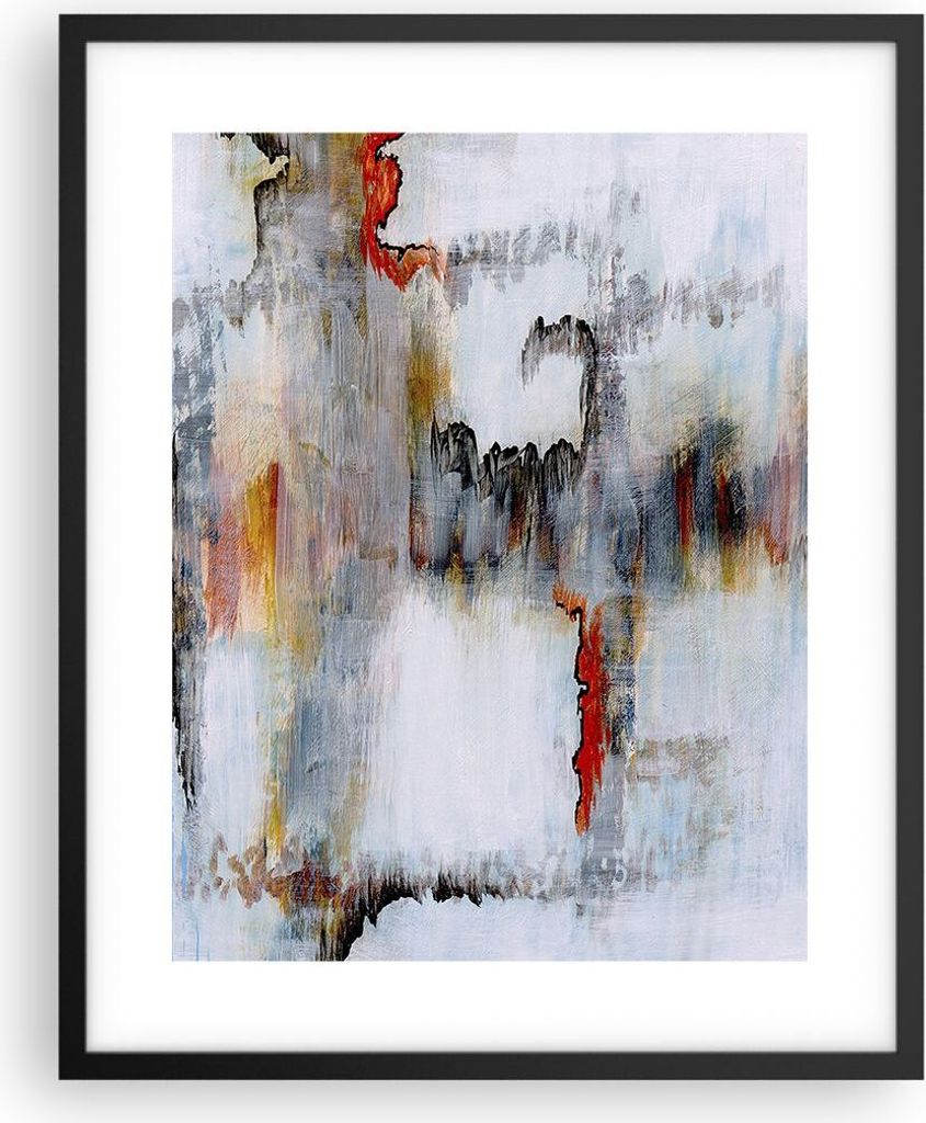 Gerahmtes Poster - Schwarzer Rahmen - Abstraktion modern - 40x50 cm - Wand Bild - Wanddeko - Wandbilder - Kunstposter - Wandposter - Bilderrahmen -...