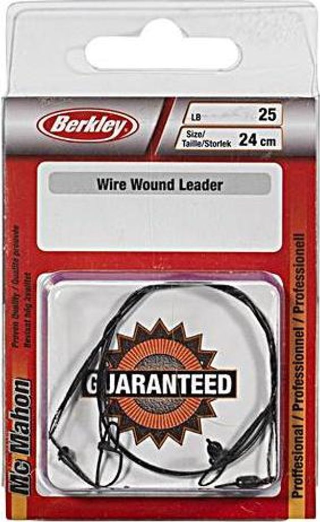 Berkley MC MAHON WIRE WOUND LEADER - 16CM/20lb BLACK 2 Stück