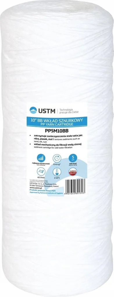 Protection de plomberie Big Blue 5 Microns 10 pour eau de puits ou ville