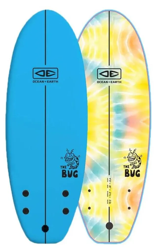 Ocean & Earth The Bug 4'0" Planche de Surf en Mousse Jaune 121,9 cm