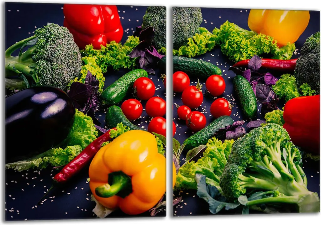 Coprifornelli Universali Vetro 40x52 cm | Tagliere Gigante Verdure