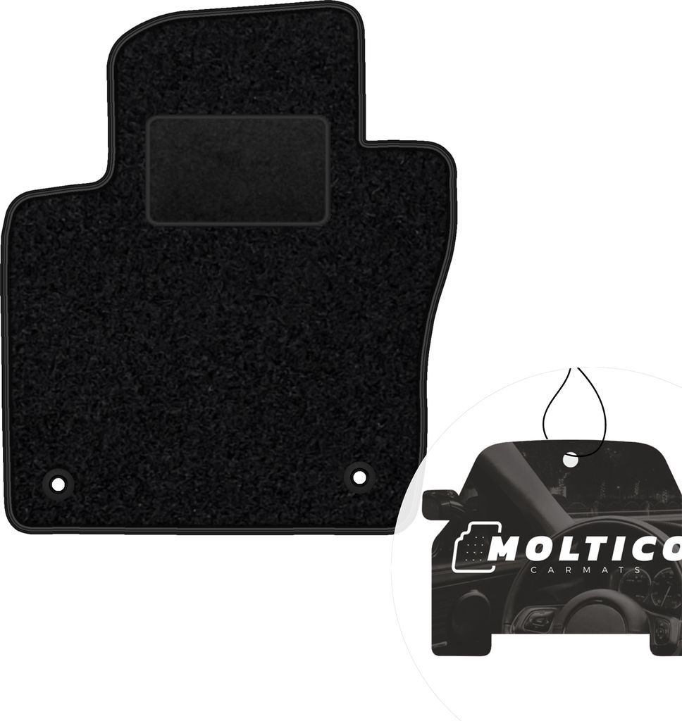 moto-MOLTICO Fahrer Fußmatte Auto Velours Fahrerseite Autoteppiche Schwarz Fahrermatte 1-teilig passend für VW Jetta MK6 2011-2017