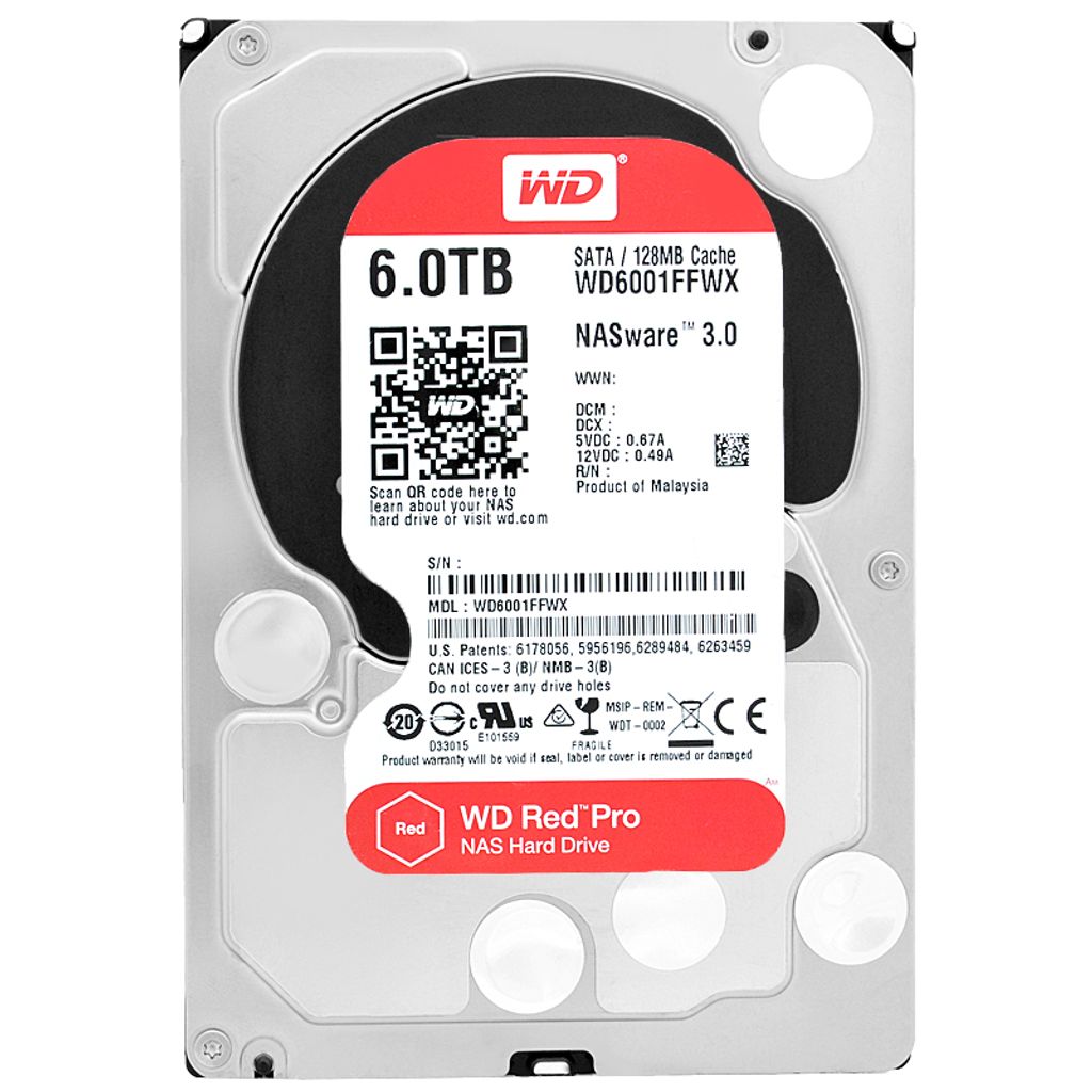 Western Digital Red Pro, 6 TB, 7200 RPM, 128 MB, 3.5", Zdjęcie produktu 