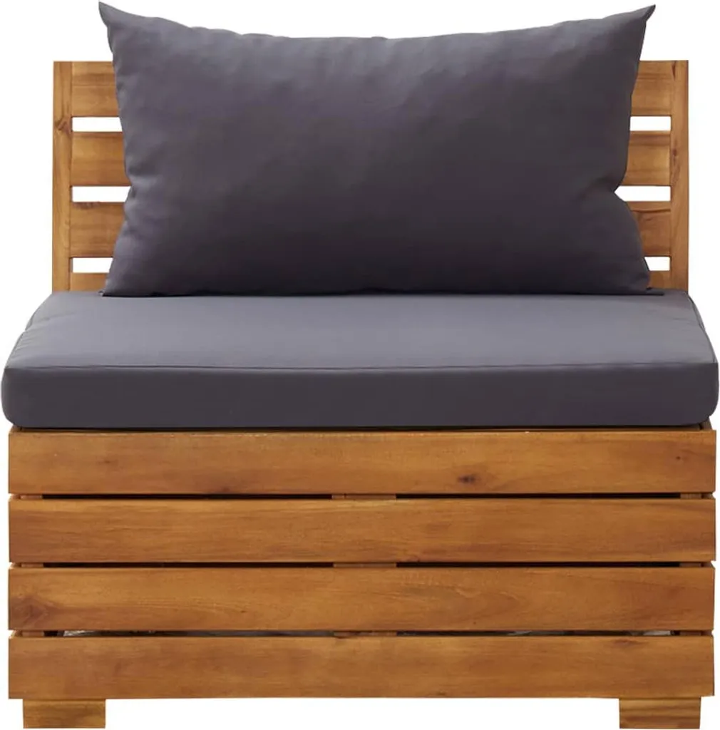 Divano centrale modulare 1 pezzo con cuscini in legno massiccio di acacia