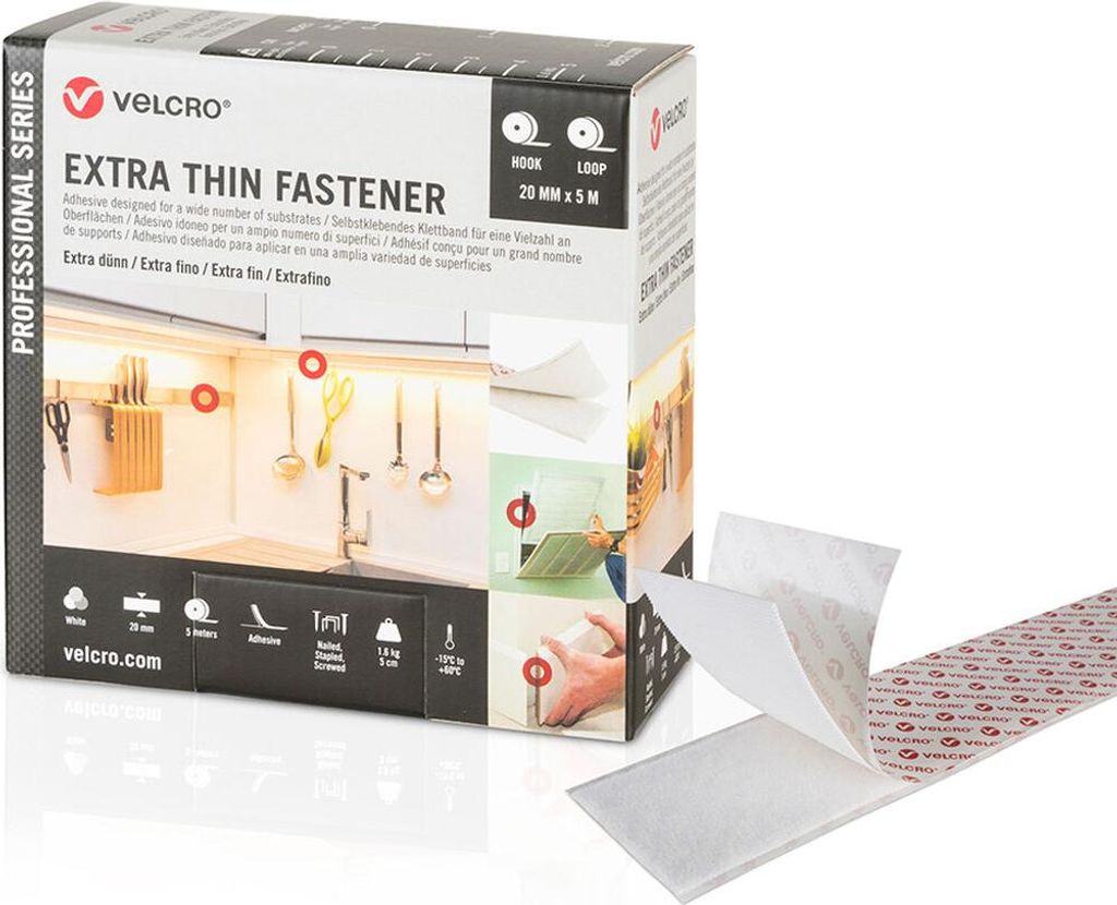 Ruban Adhésif Velcro® Extra-fin Fixation Discrète Et Image du produit 