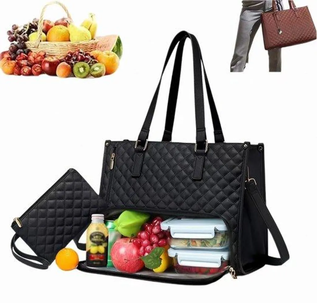 Sacoche PC 15,6 pouces 2-en-1 imperméable avec zone repas isolée femme