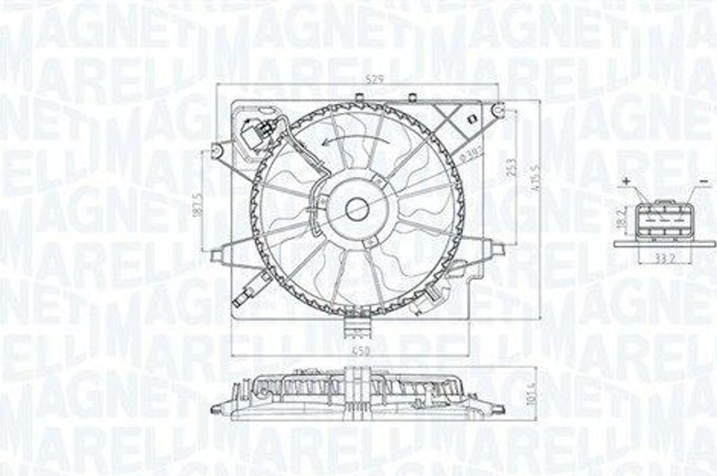 MAGNETI MARELLI 069422789010 Lüfter Motorkühlung Kühlerlüfter für HYUNDAI i30 (GD) Wasserkühler Ø392mm