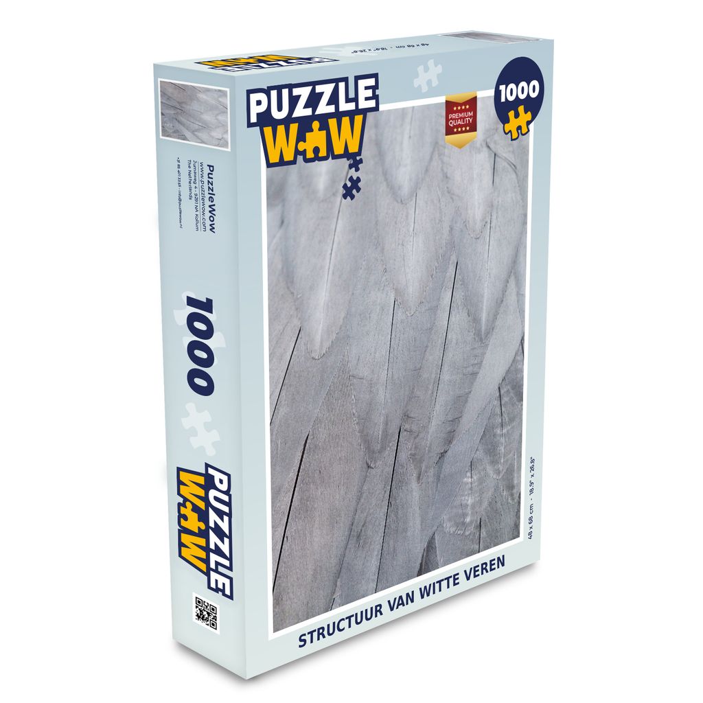 MuchoWow Puzzle 1000 Teile Struktur der weißen Federn - Spielzeug - Alt und Jung - Spiele - Puzzeln