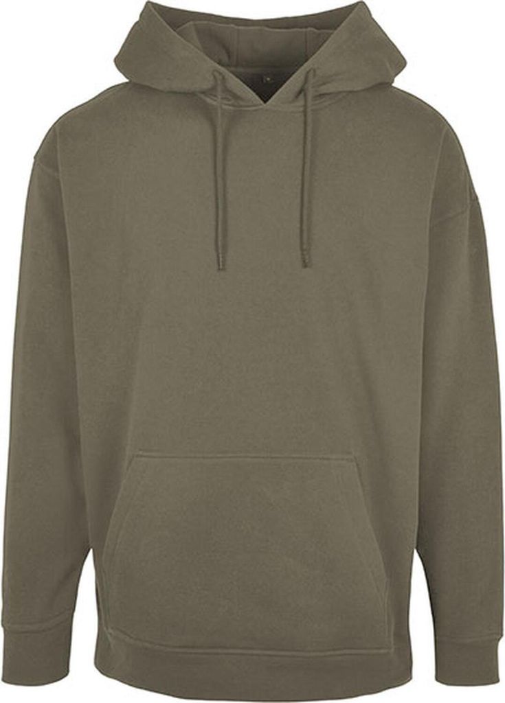 Build Your Brand Basic BB006 | Basic Oversize Hoody Kängurutasche Übergroßer Schnitt - Farbe: Olive - Größe: XXL