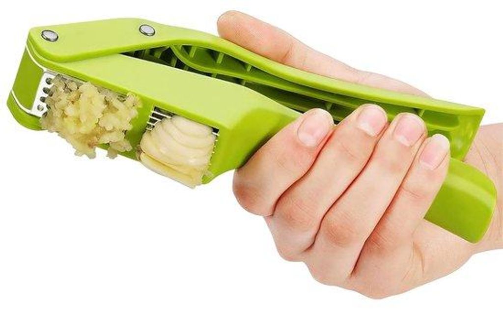 Multifunktioneller Knoblauchpresse und -Schneider - Diese robuste Knoblauchpresse und -Schneider aus Edelstahl und hochwertigem Kunststoff ist idea...