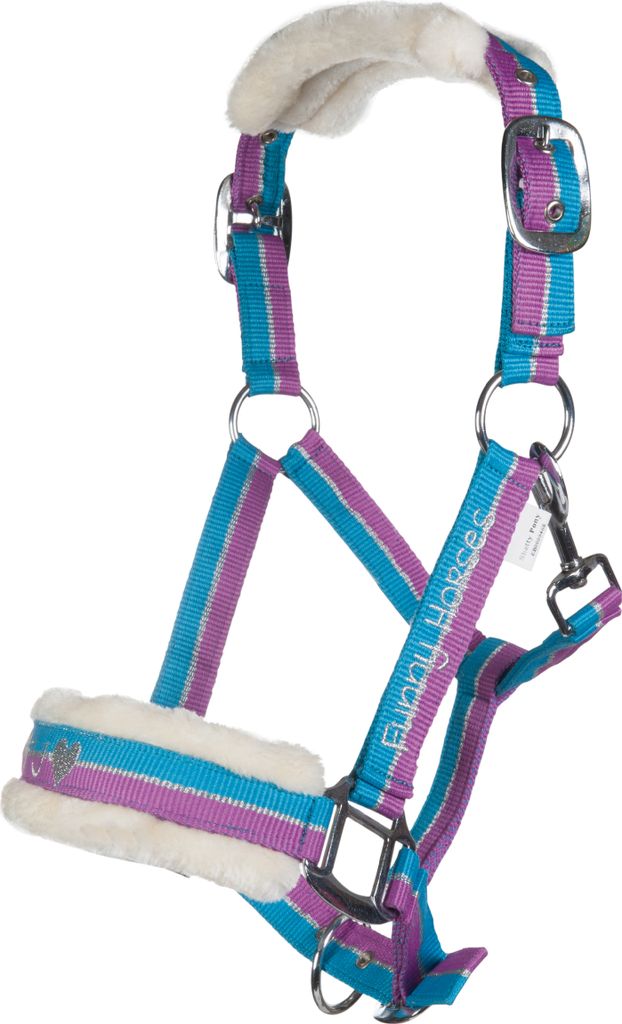 HKM Halfter Funny Horses VIOLETT/AQUA/SILBER, Gr. Pony
