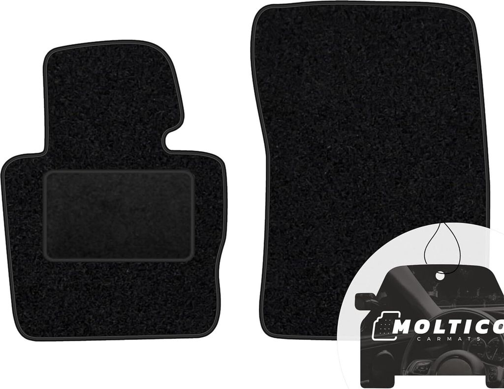 moto-MOLTICO Vorne Fußmatten Auto Velours Autoteppiche Schwarz Automatten Set 2-teilig passend für Range Rover II 2001-2007