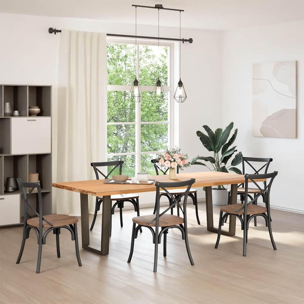 vidaXL Esstischbeine V-Form 2 Stück Naturstahl 60x(72-73,3) cm Stahl