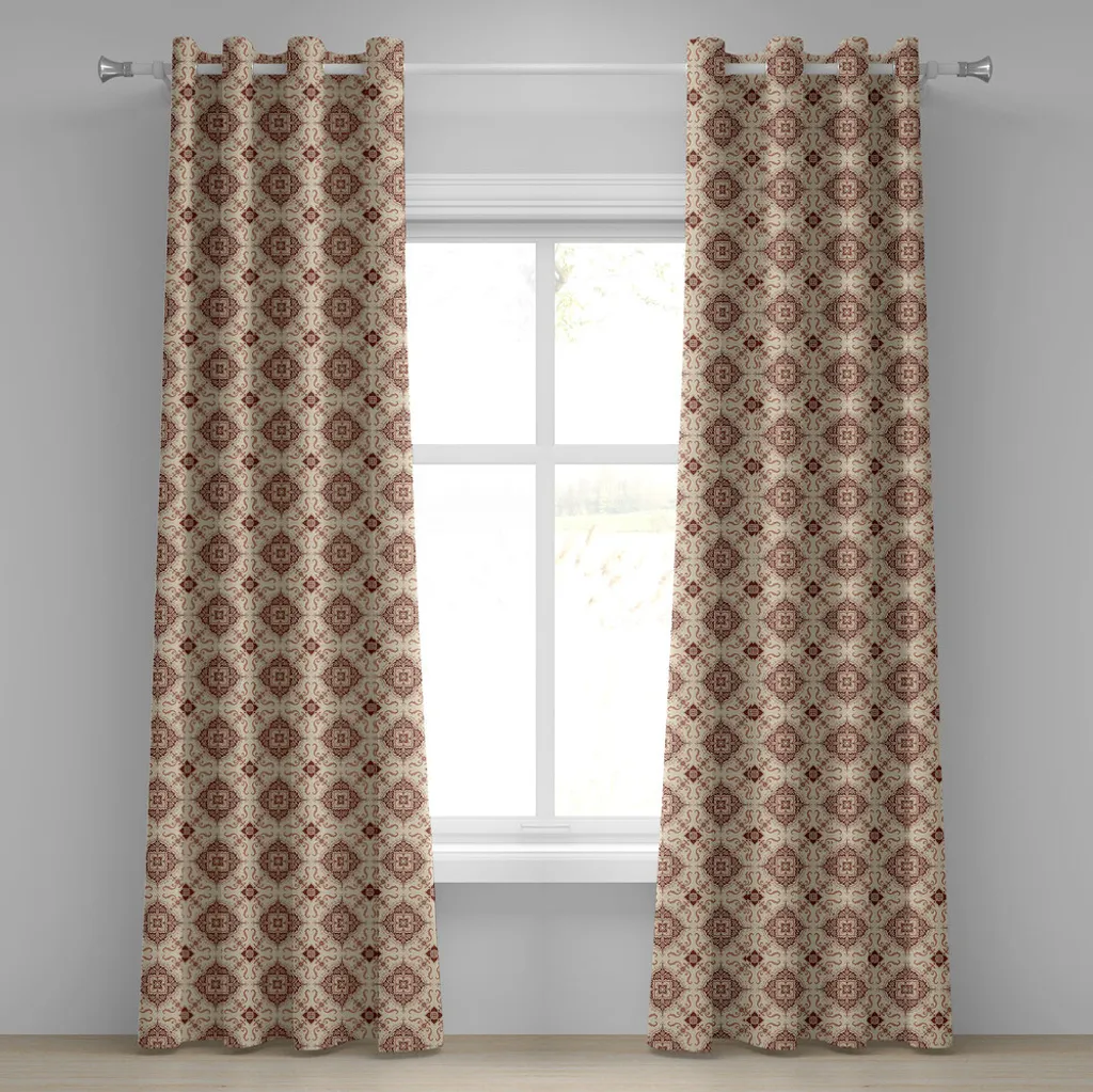 Offerta Tenda ABAKUHAUS Geometrica 280x245 Arancione Vintage 2 Pezzi