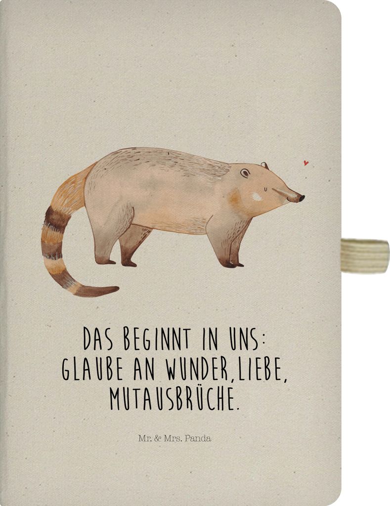 Mr. & Mrs. Panda Kladde Nasenbär - Transparent - Geschenk, Nasenbären, Journal, Bär, Rüsselbär, notizbuch, Lustige Sprüche, A5 Kariert, Adres...