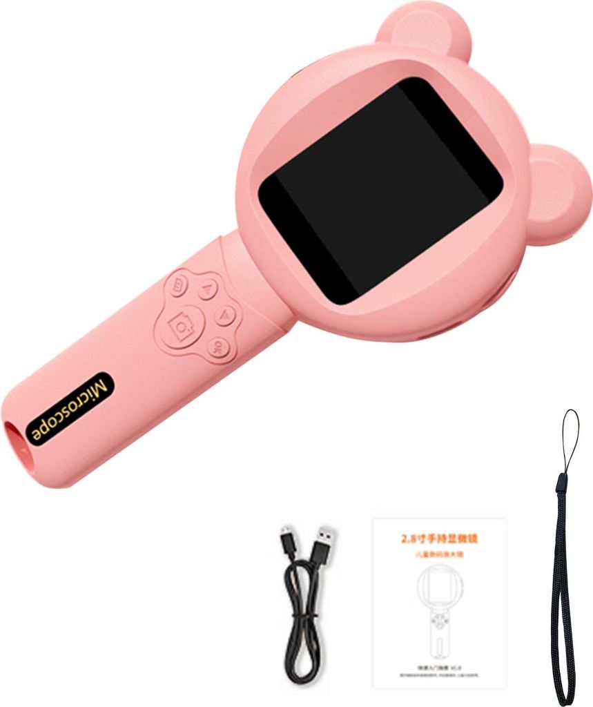 Kinder Digitales Mikroskop Handheld 2,8 Zoll Bildschirm Lupe Kamera Spielzeug