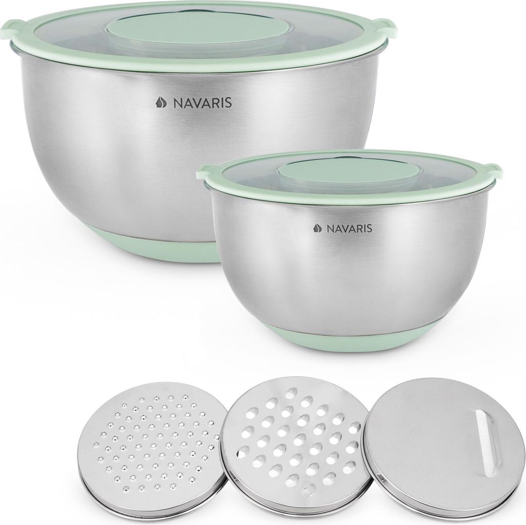 Navaris Edelstahl Schüssel Schale mit Deckel - 2x Produktbild 