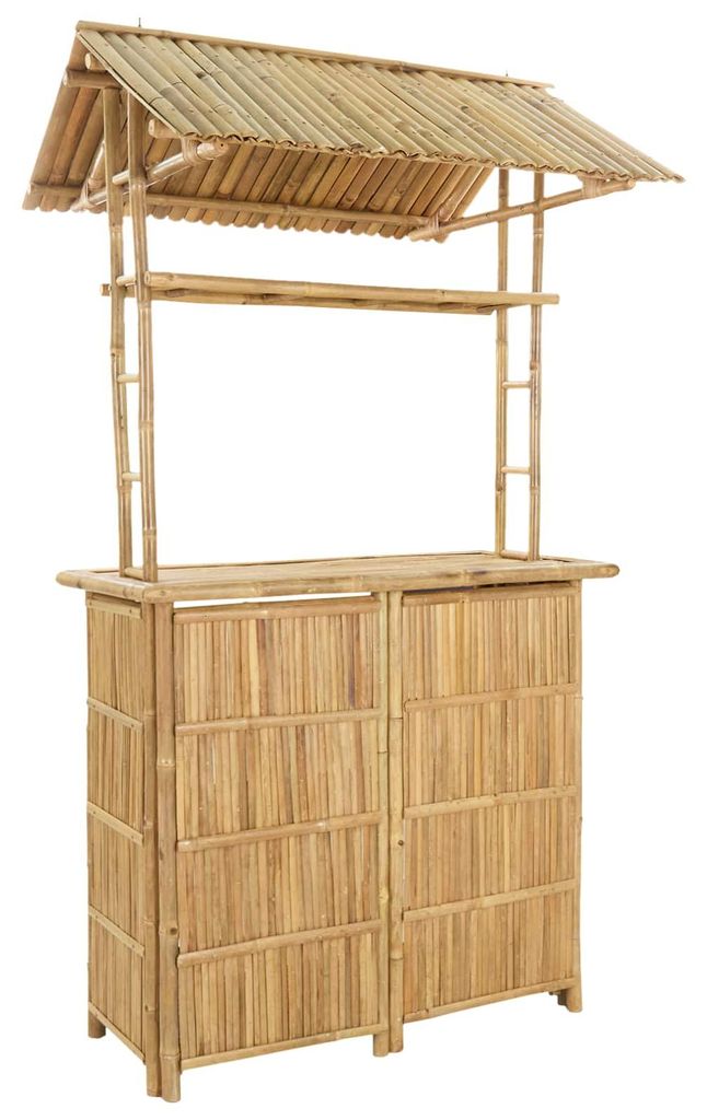 vidaXL Outdoor Bartisch Natur 115 x 95 x 214 cm Bambus Produktbild 