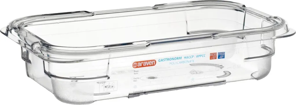 Contenitore ARAVEN GN 1/4 Policarbonato 65mm | Stoccaggio Profi 1.6L