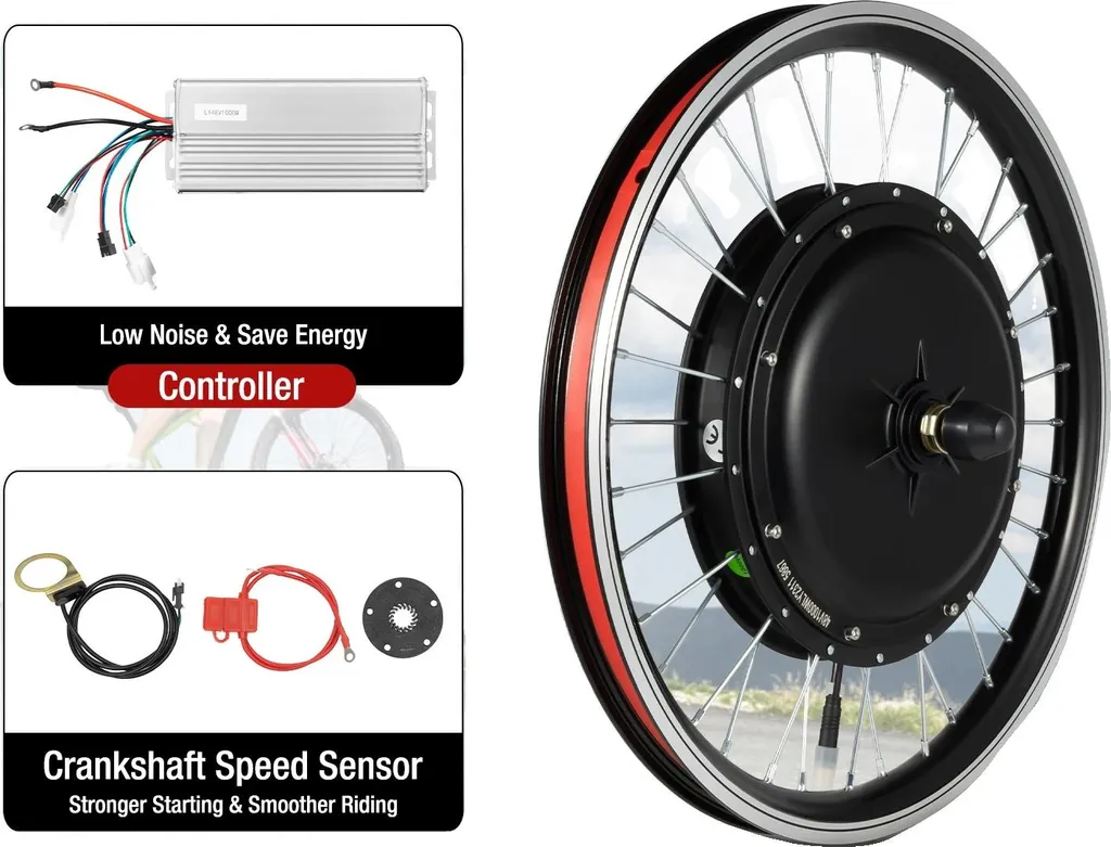 Kit motorisation roue avant avec contrôleur brushless et capteur noir