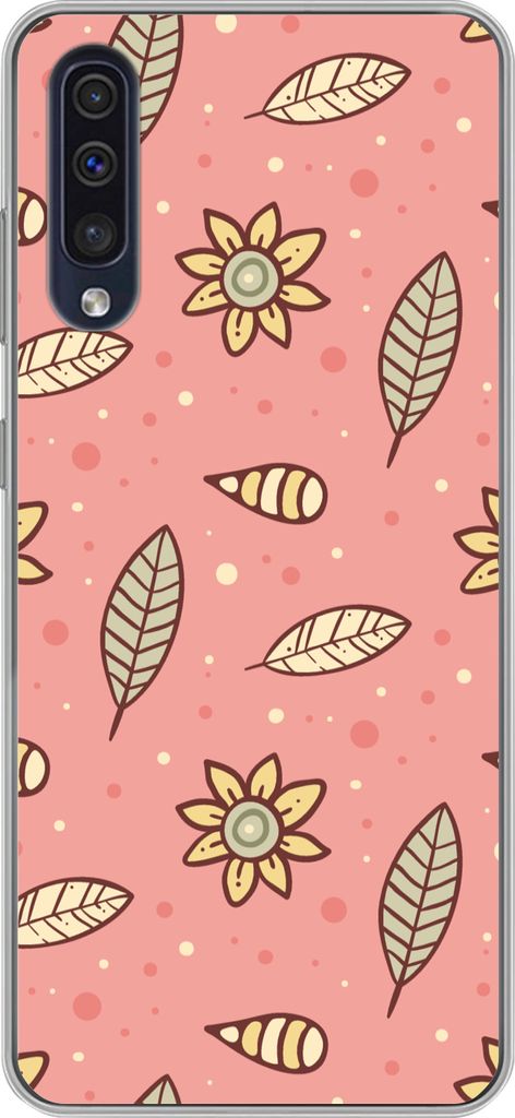 MuchoWow Handyhülle Schutzhülle Hülle für Telefoonhoesje Samsung Galaxy A50 Muster - Blumen - Blätter - Mädchen - Kinder - Kinder Silikon S...