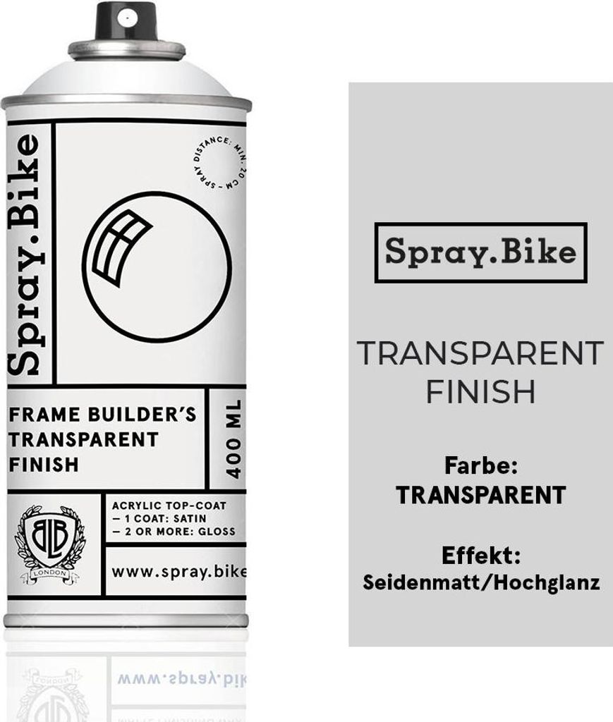 SPRAY.BIKE Fahrrad Lackspray - Transparent Klarlack Produktbild 