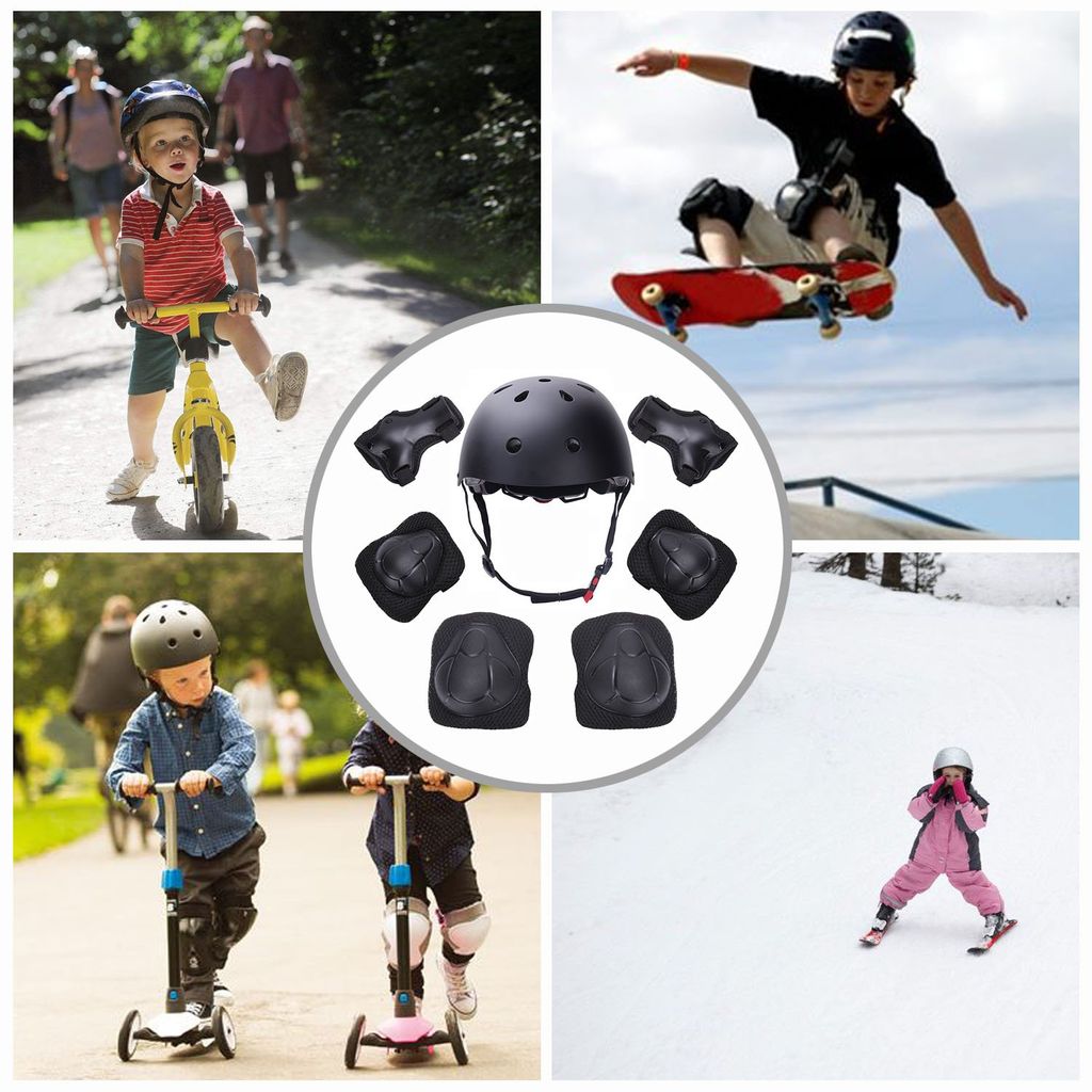 Schonerset Kinder Knieschoner Set mit Helm für inliner Skateboard ... 
