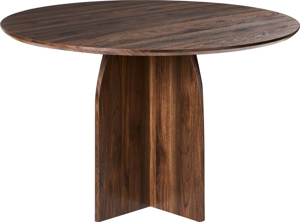 BELIANI Esstisch Dunkelbraun Holzoptik MDF ø 120 cm Rund Produktbild 