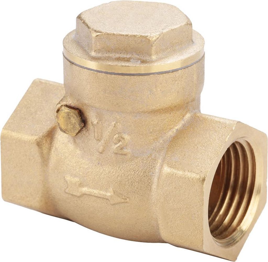 Rückschlagventil aus goldfarbenem Messing mit Innengewinde (DN15)