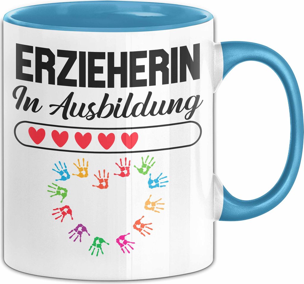 Erzieherin In Ausbildung Tasse Geschenk Ausbildungsstart Für Erzieherinnen Geburtstag Kaffee-Becher (Blau)
