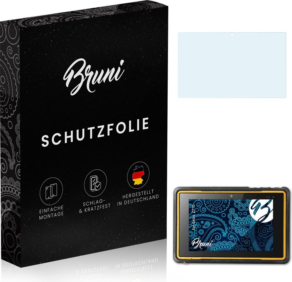 Bruni Basics-Clear 2x Schutzfolie kompatibel mit Getac Z710 Folie