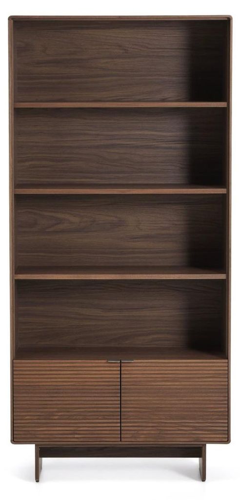 Regal Norlen 90 x 190 x 35 cm MDF Walnussfurnier Braun