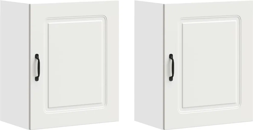 Pensili Cucina Bianchi vidaXL 2 pz - Design Kalmar in Legno Moderno