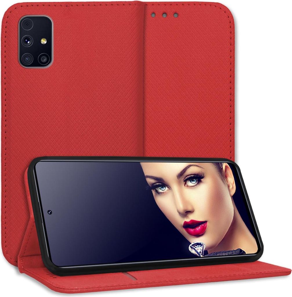 Bookstyle Schutzhülle Klapphülle Schutztasche Etui Cover für Samsung Galaxy M31s (M317, 6.5'') - Rot