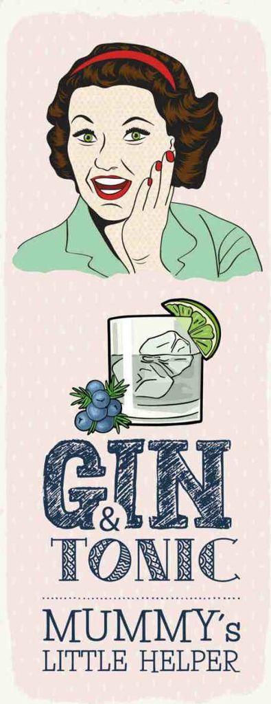 vianmo Holzschild 27x10 cm lustig Gin Tonic Mummy ́s Helper Witz Humor Spaß