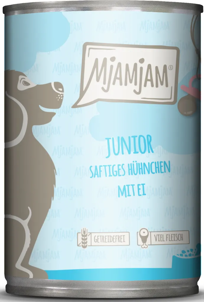 MjAMjAM Poulet Juteux avec Œuf Junior 6x400g - Pâtée Chatons Sans Céréales