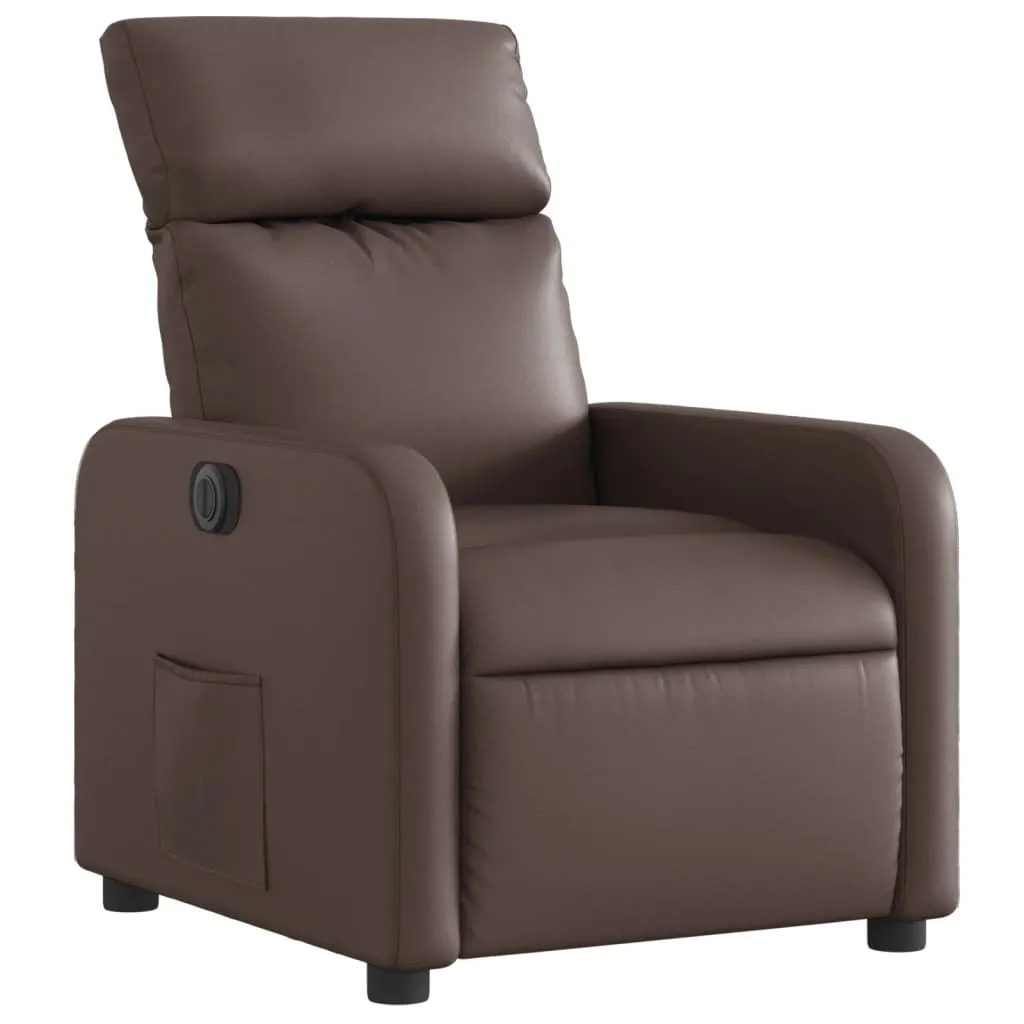 Fauteuil relax électrique marron en similicuir - Modèle Relax-Pro 500
