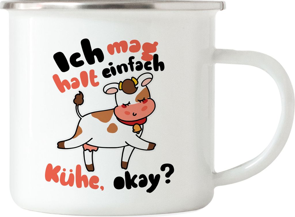 Ich Mag Kühe Emaille Tasse Kuh-Fans Kuh-Liebhaber Milchkuh Landwirt Geschenkidee