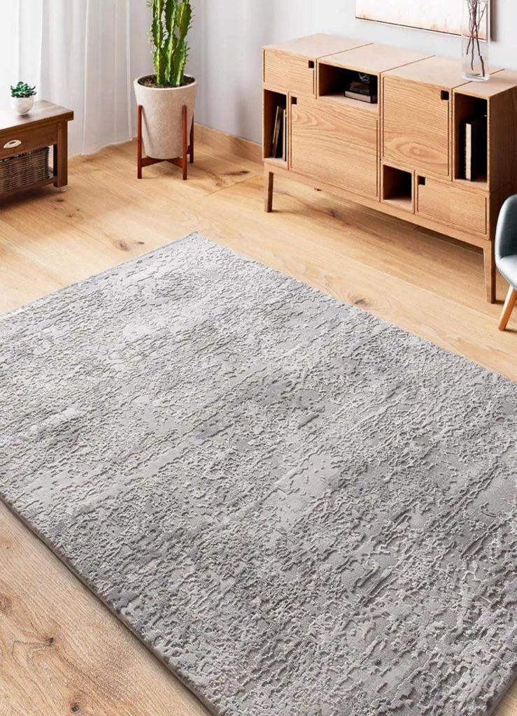 ATTICGO Kurzflorteppich ORIS Abstrakt mit relief in Grau, 154x230 cm