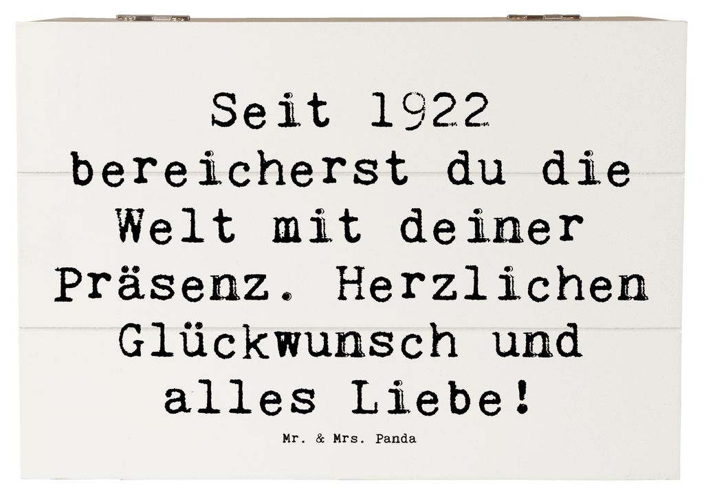 Mr. & Mrs. Panda Erinnerungsbox Spruch 1922 Geburtstag 22 x 15 cm - Weiß - Geschenk, Alter, Happy Birthday, Kiste, Schatzkiste, Geburtstagsgeschen...