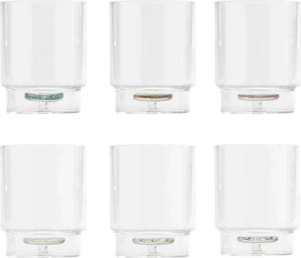ZAFFERANO Teca Terrazzo set di 6 bicchieri Assortito