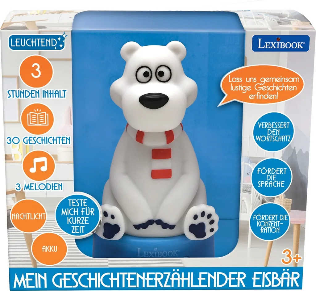 Livre audio interactif Ourson 3D espagnol avec veilleuse pour enfant