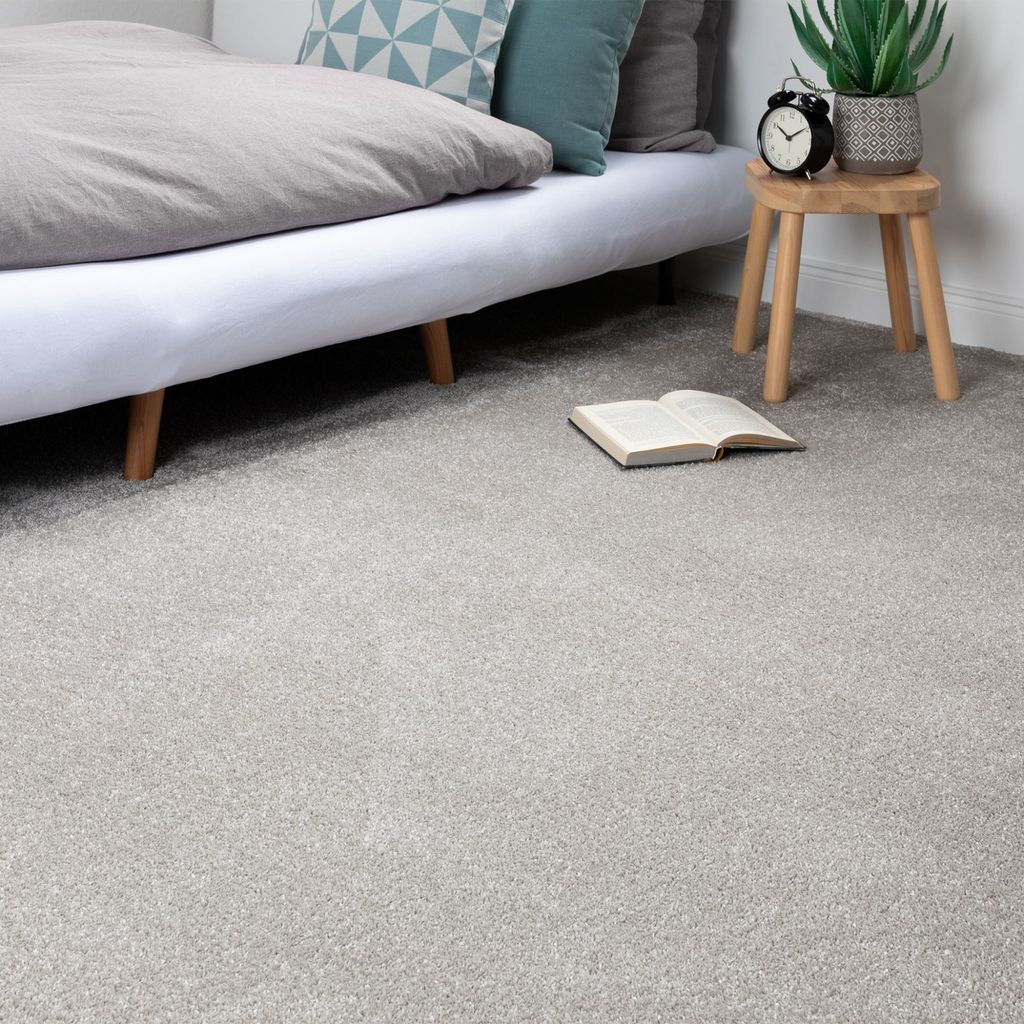 Steffensmeier Teppichboden Sardinien Meterware | Auslegware für Kinderzimmer Wohnzimmer Schlafzimmer | Hellgrau, Größe: 100x100 cm