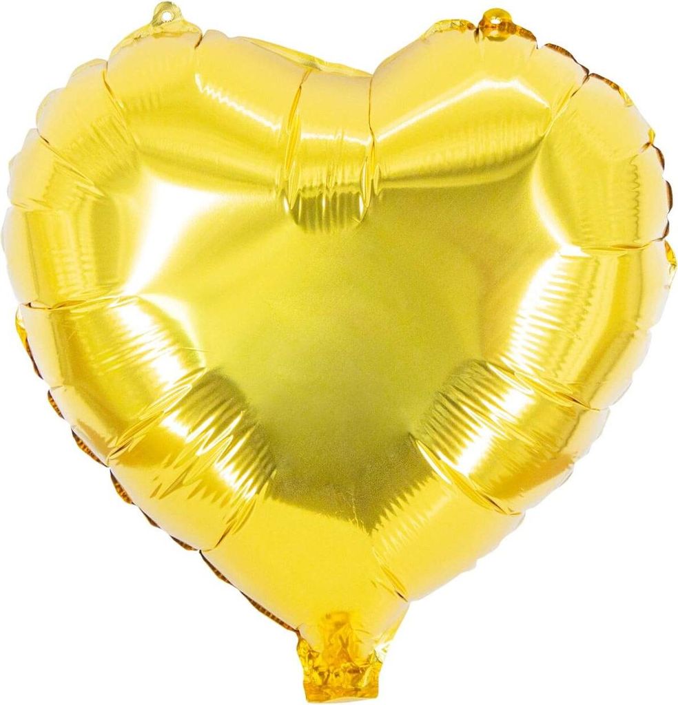 Goldener Herz Folienballon ø45cm Herzballon goldfarben glänzend