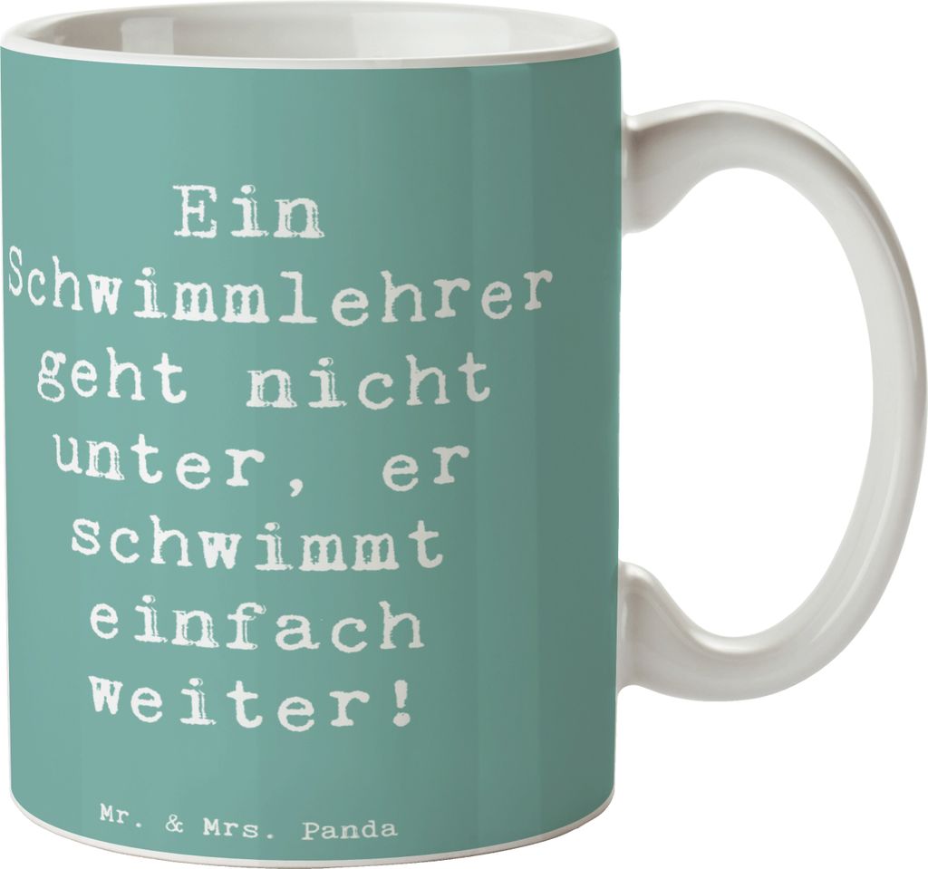Mr. & Mrs. Panda Tasse Spruch Schwimmlehrer Motivation - Produktbild 