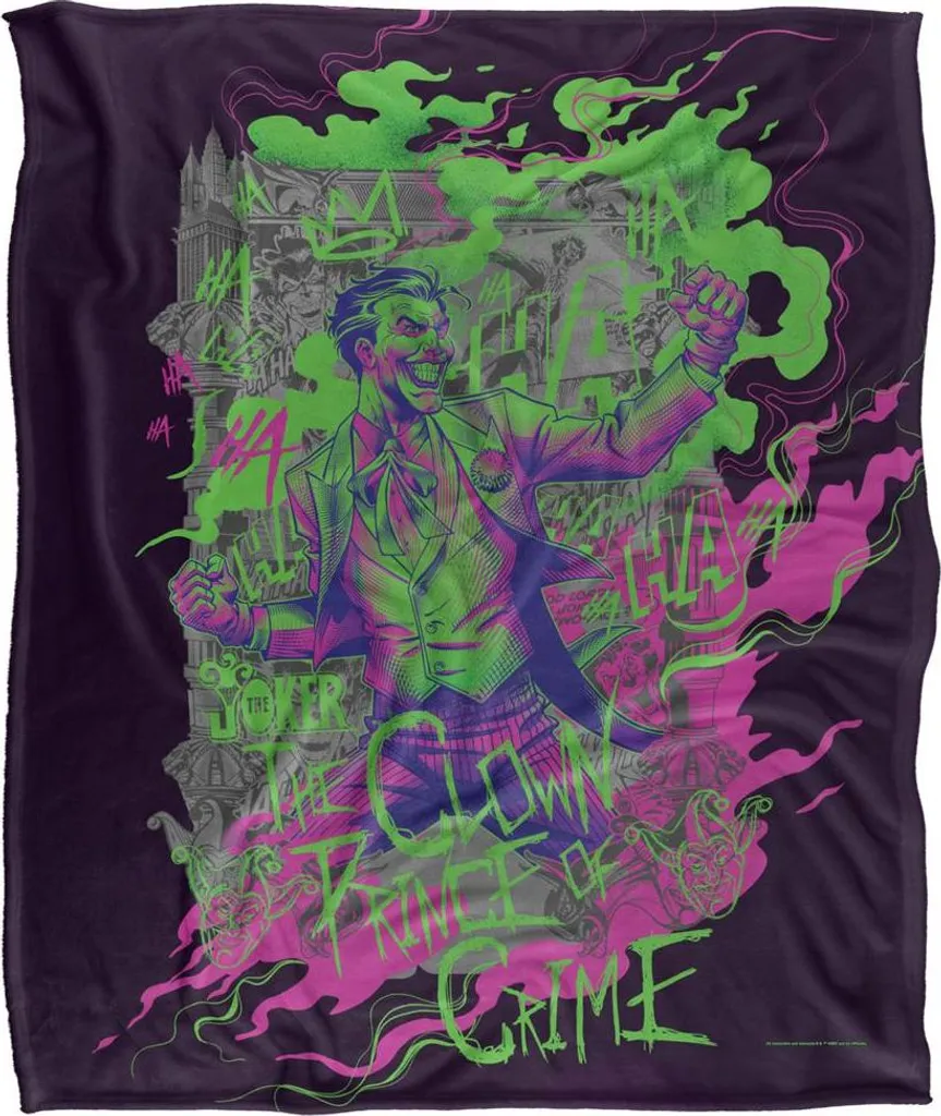 Couverture Soyeuse DC Comics Supersoft Joker TV23954 Design Coloré Unique